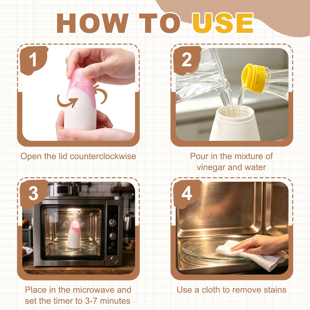 2pcs Microwave Steam Cleaner — product photo 4 of 7