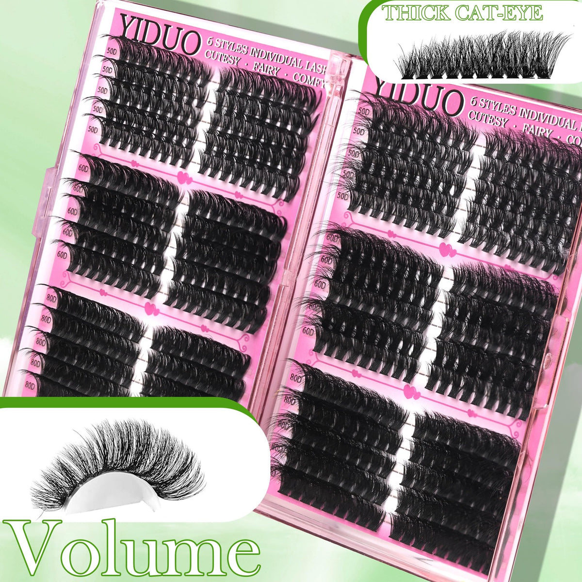 YIDUO 6 Box Mix Lashes Clusters Kit Gift — product photo 2 of 9