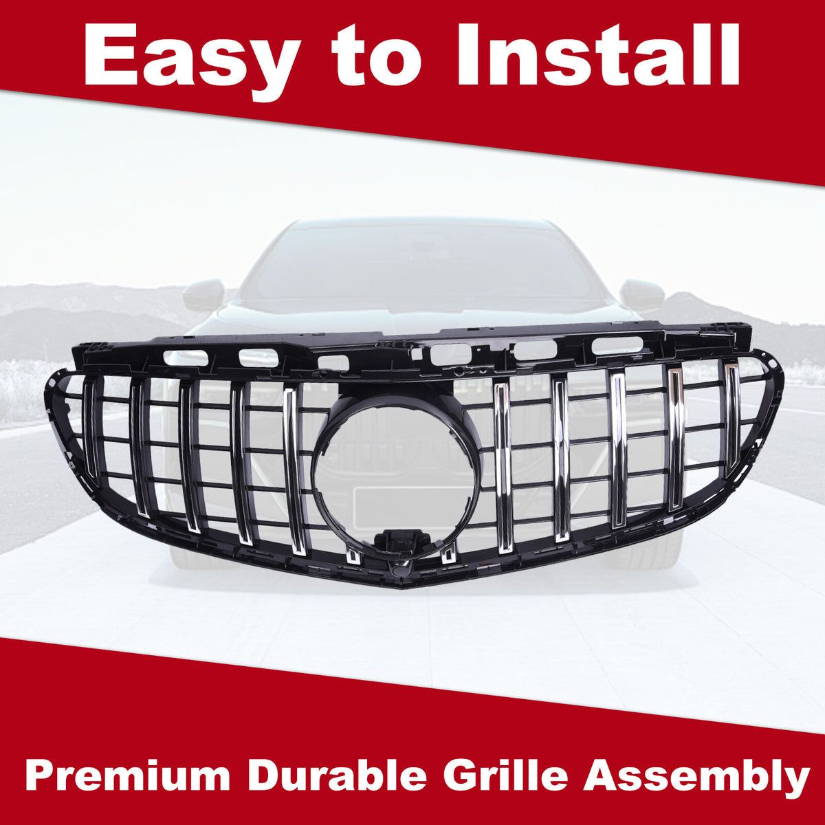 Front Grille w/ Camera Kit for Mercedes E-CLASS — product photo 2 of 12