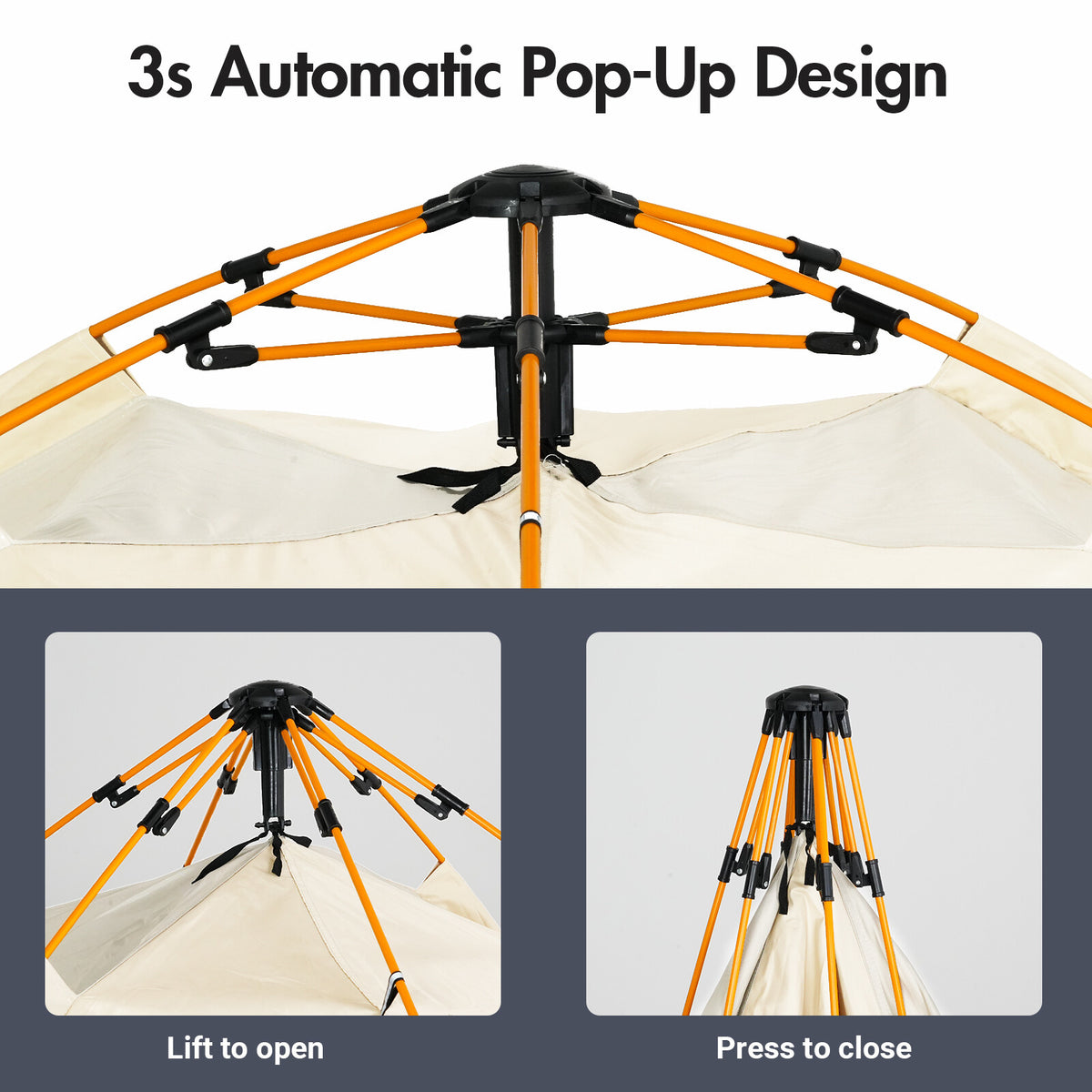 Camping Tent Pop Up 3 Person Family Hiking — product photo 9 of 12