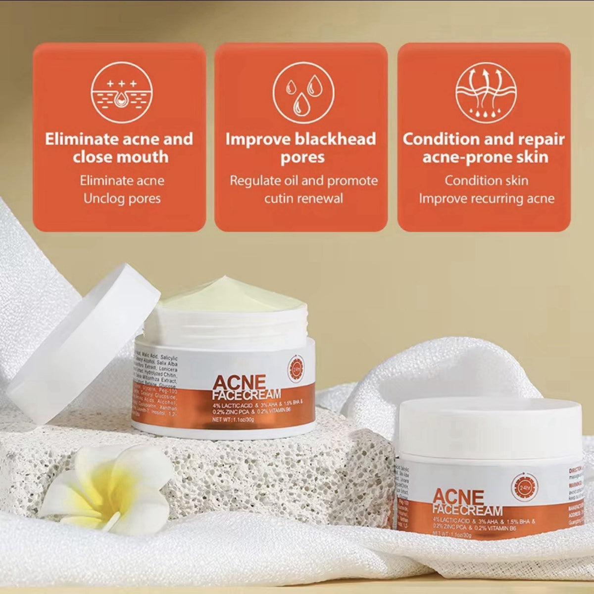 Acne Face Cream with Lactic Acid — product photo 4 of 9