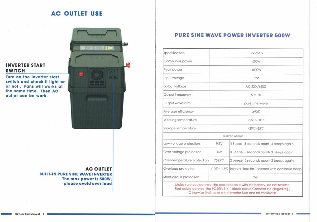 Portable Power Station with build-in 500W Pure Sine — product photo 10 of 11