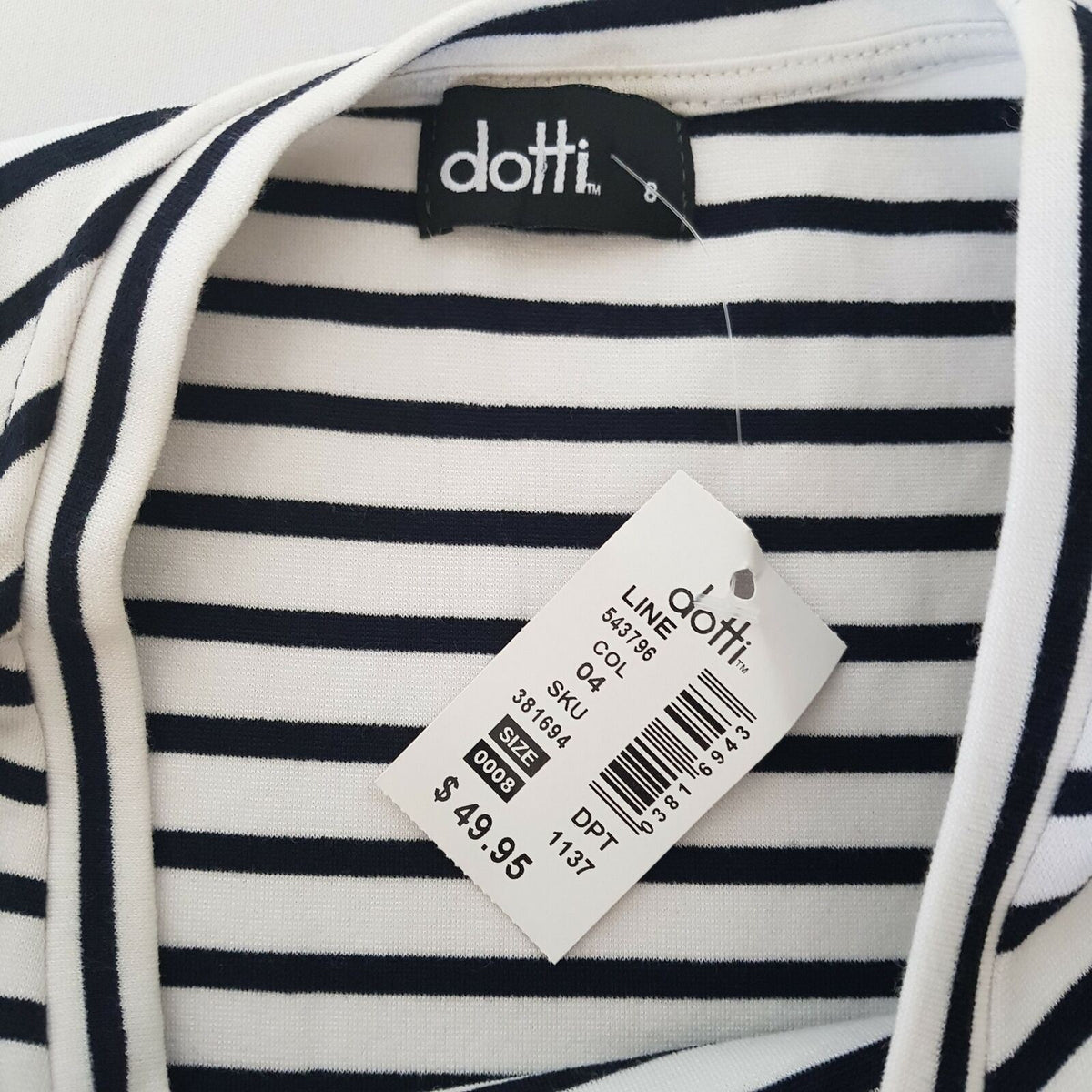 DOTTI Striped T-Shirt Dress Casual Ladies Wear Short — product photo 8 of 12