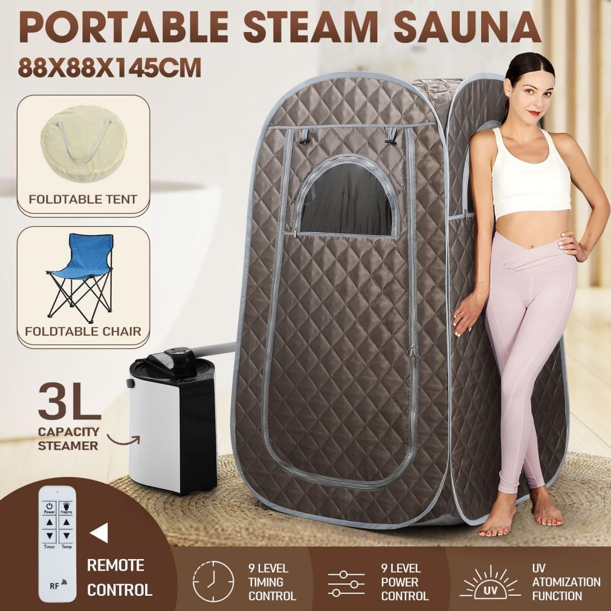 Portable Steam Sauna Tent with 1000w 3L Steam — product photo 2 of 9