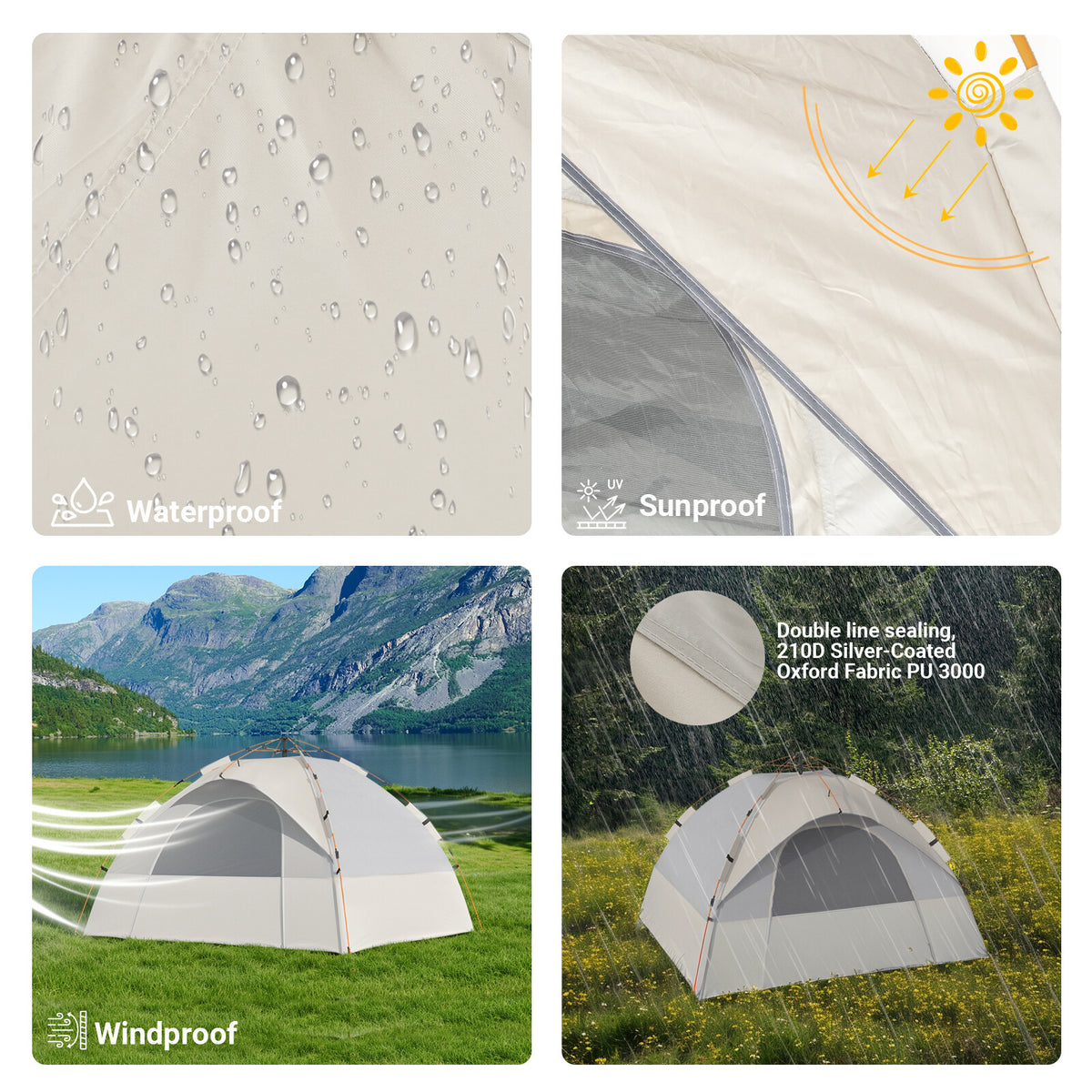 Camping Tent Pop Up 3 Person Family Hiking — product photo 10 of 12