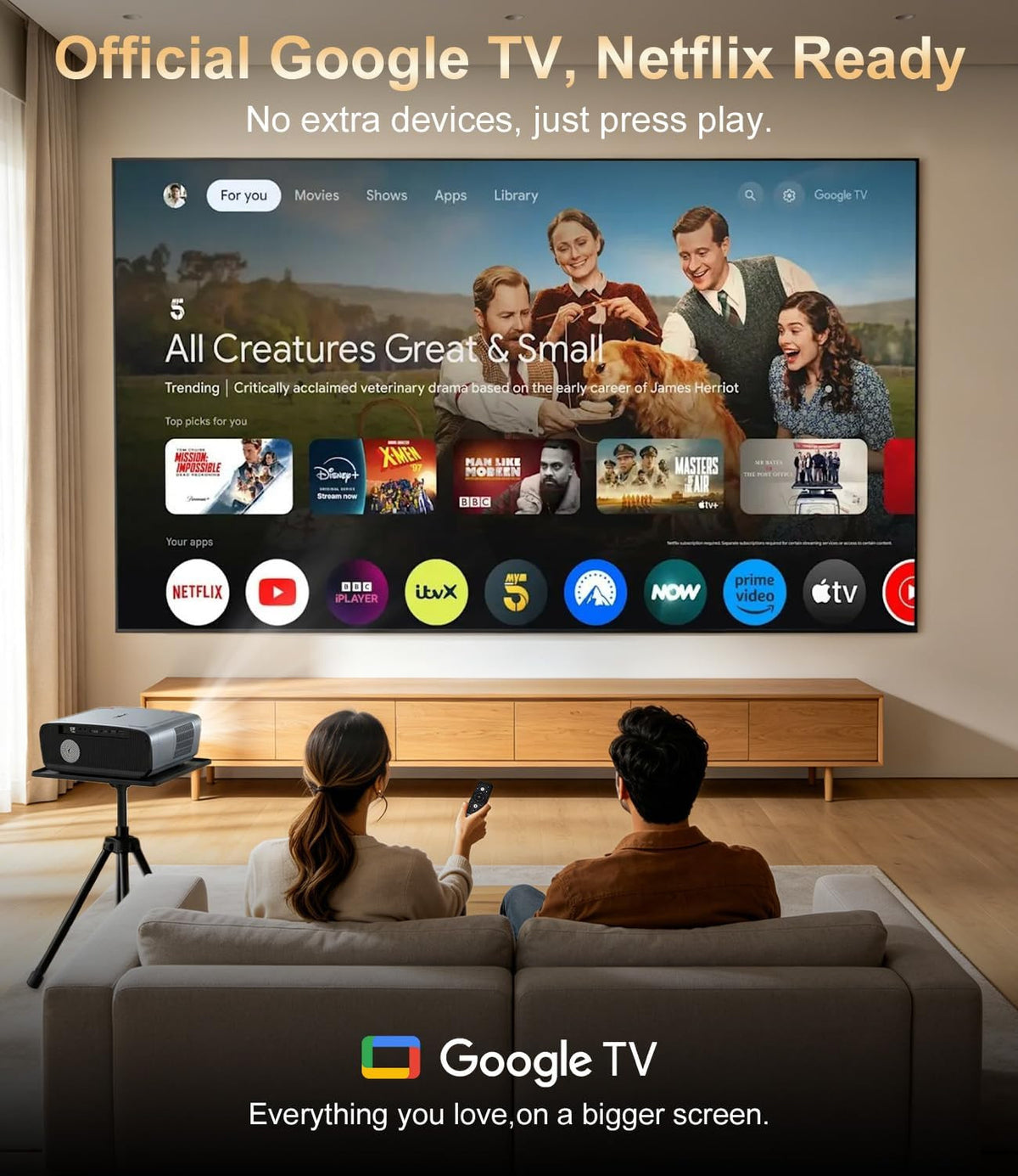 4K Google TV Projector