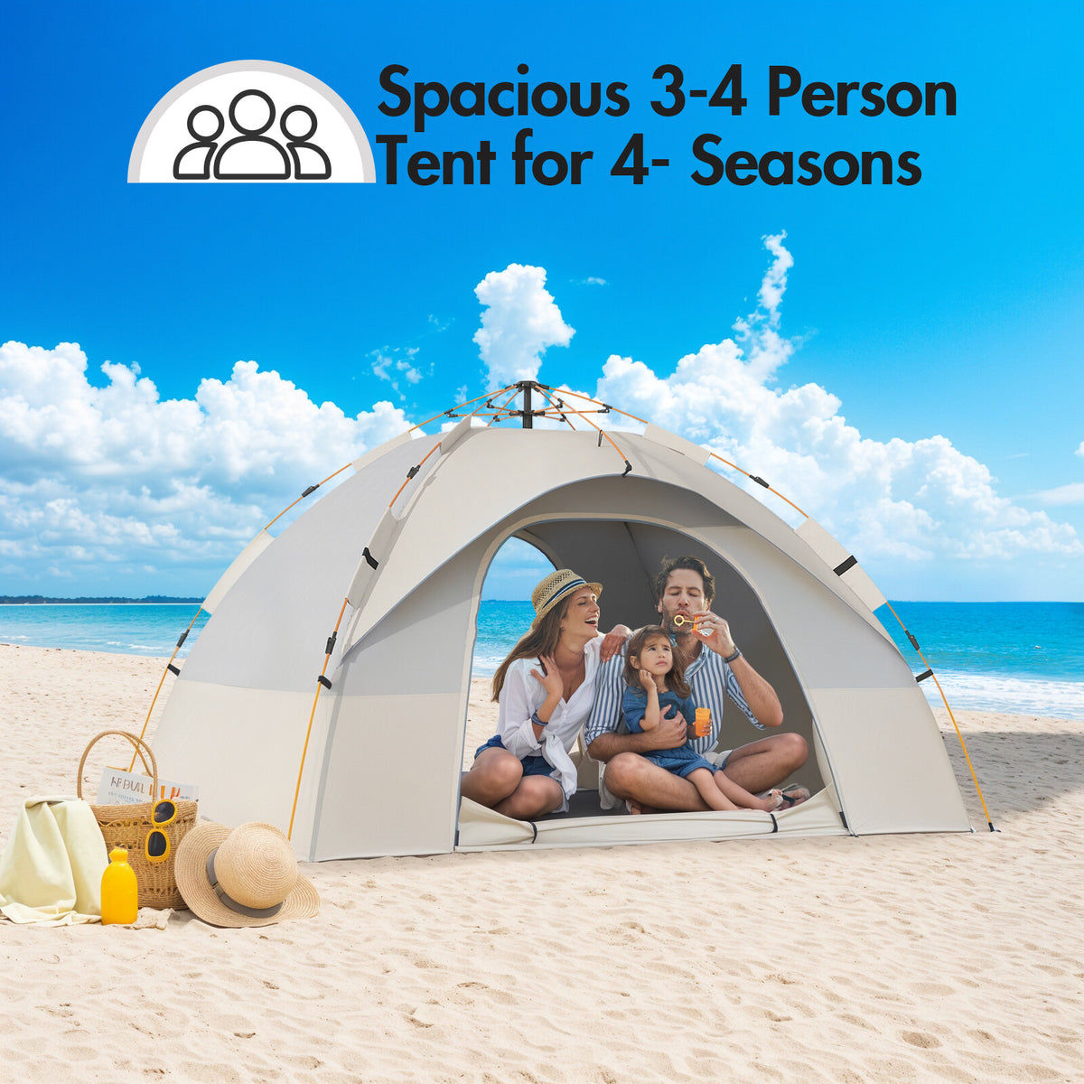 Camping Tent Pop Up 3 Person Family Hiking — main product photo