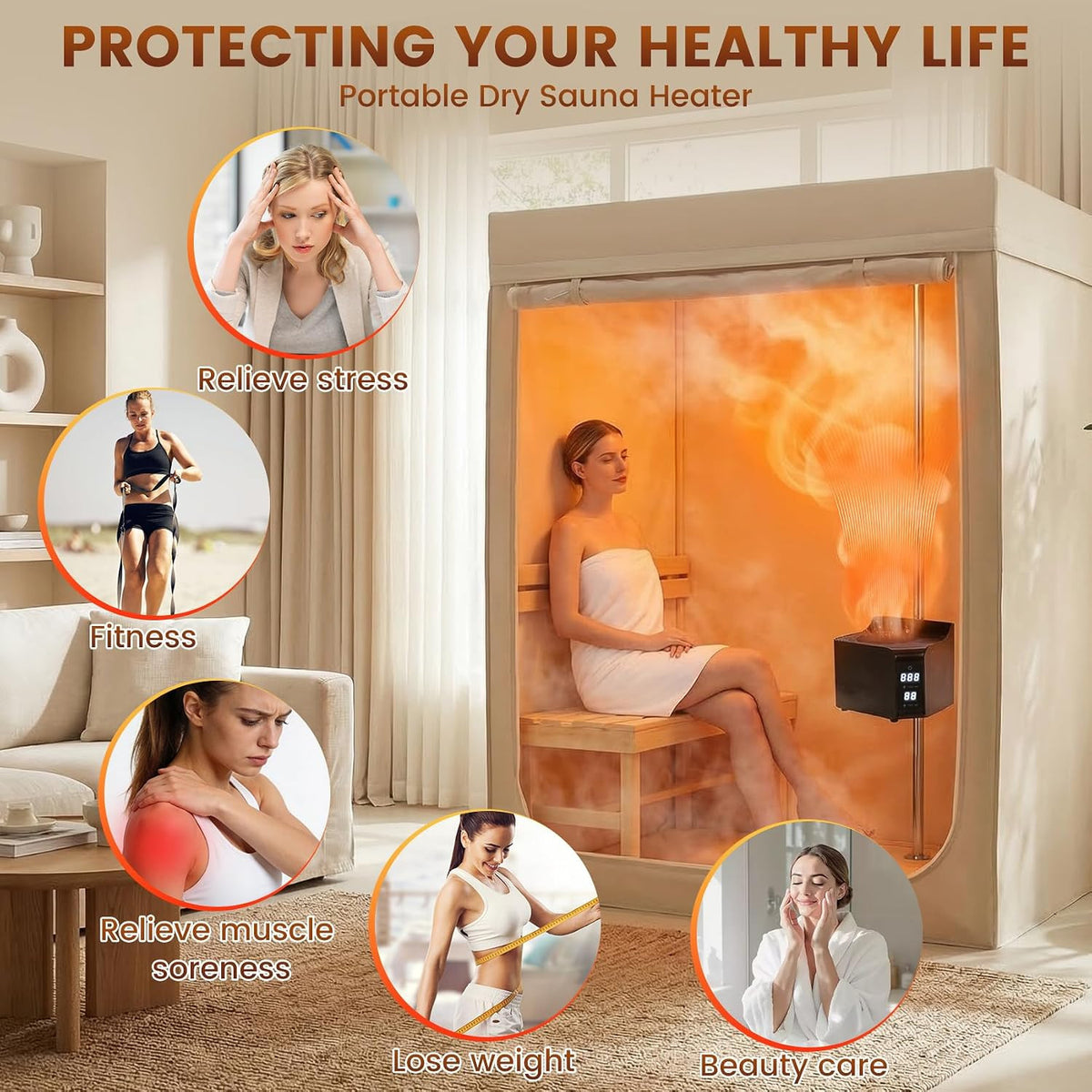 1500W Portable Dry Hot Air Heater for Sauna — product photo 4 of 12
