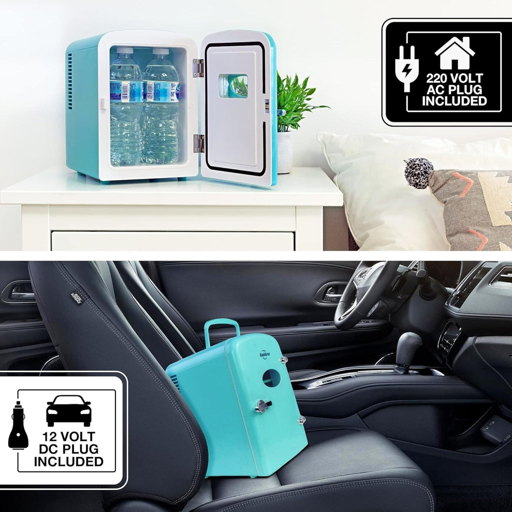 Retro 4L 6 Can Portable Mini Fridge Compact — product photo 6 of 8
