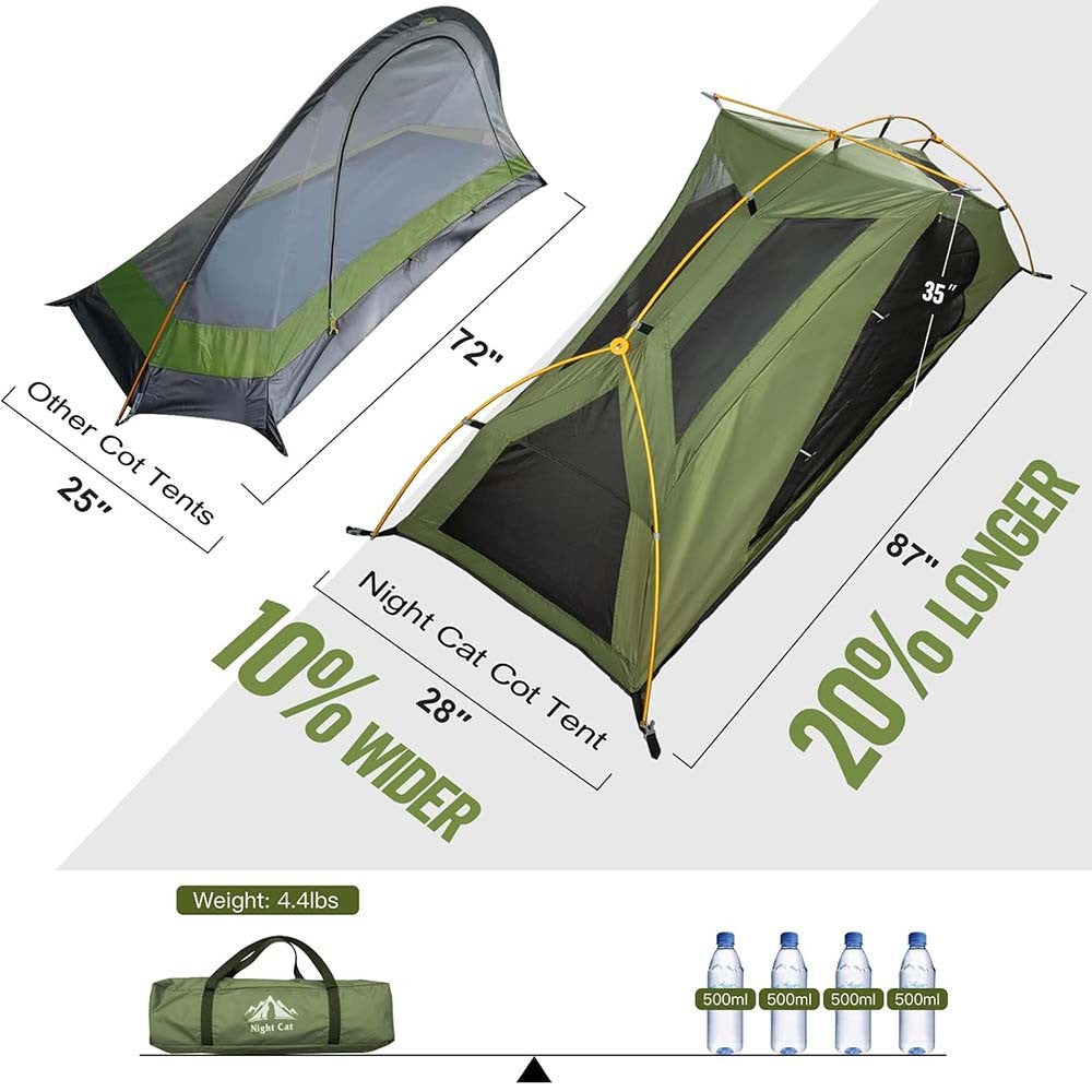 Spacious Off-Ground Camping Bed Cot Tent Combo with — product photo 2 of 5
