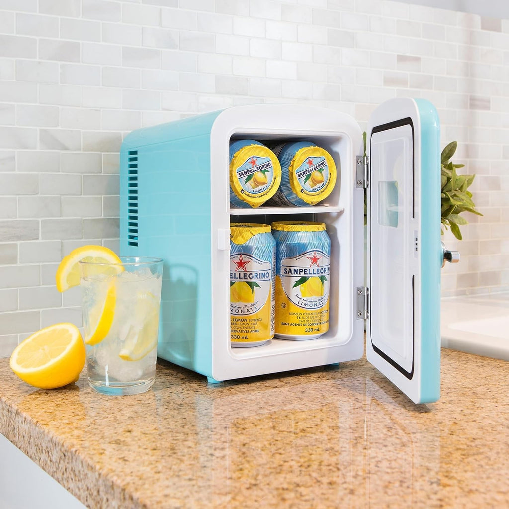 Retro 4L 6 Can Portable Mini Fridge Compact — product photo 7 of 8