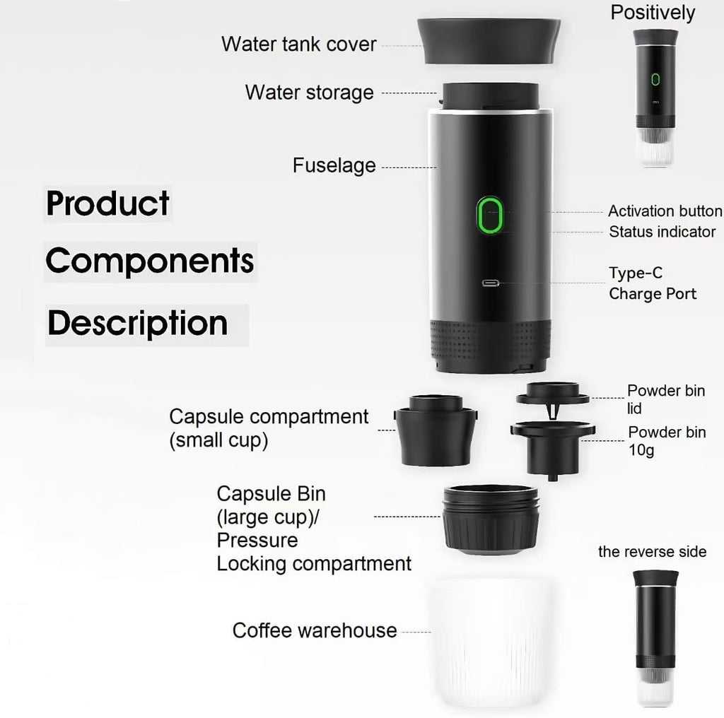 Wireless Electric Portable Espresso Coffee Machine Travel Camping — product photo 3 of 12