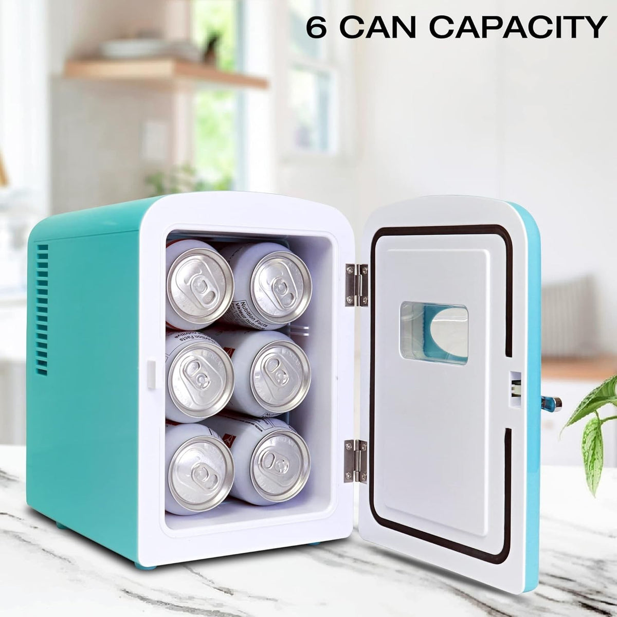 Retro 4L 6 Can Portable Mini Fridge Compact — product photo 3 of 8