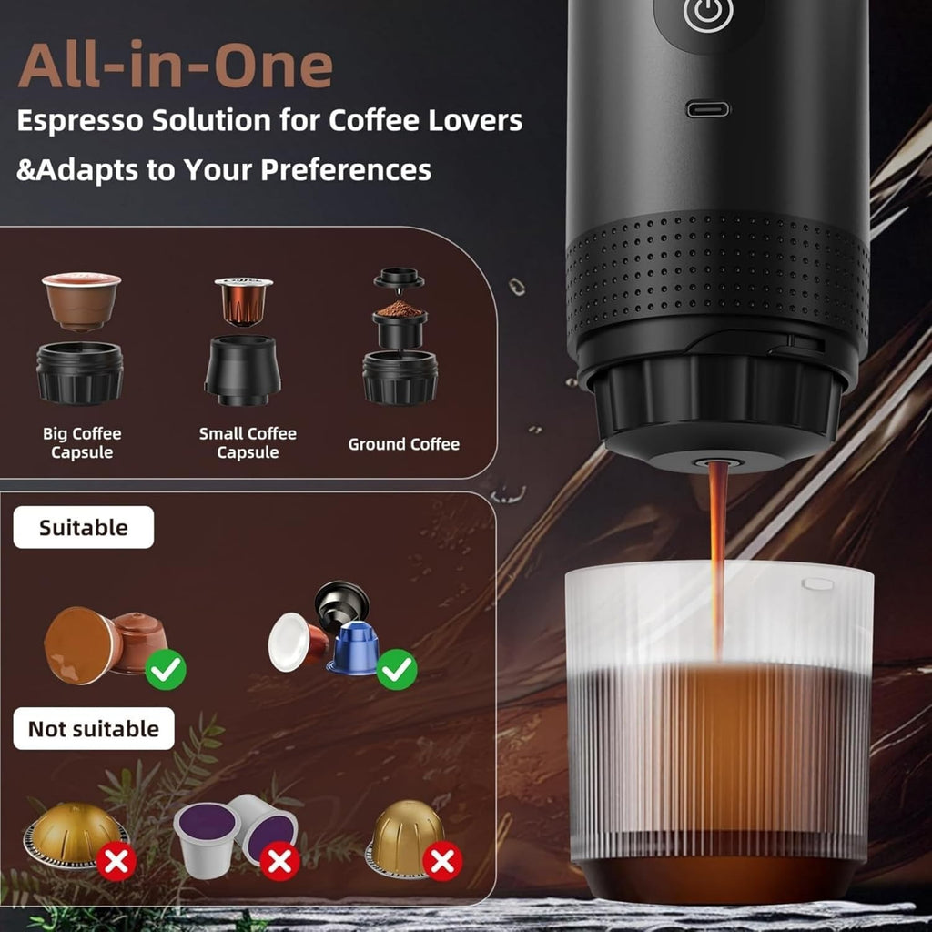 Portable Espresso Maker Electric & Rechargeable Coffee Machine — product photo 6 of 7