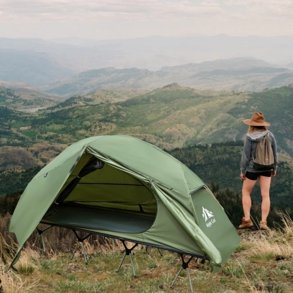 Spacious Off-Ground Camping Bed Cot Tent Combo with — main product photo