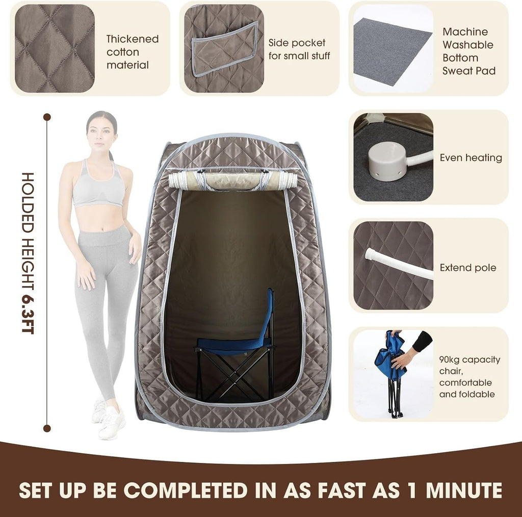 Portable Steam Sauna Tent with 1000w 3L Steam — product photo 3 of 9