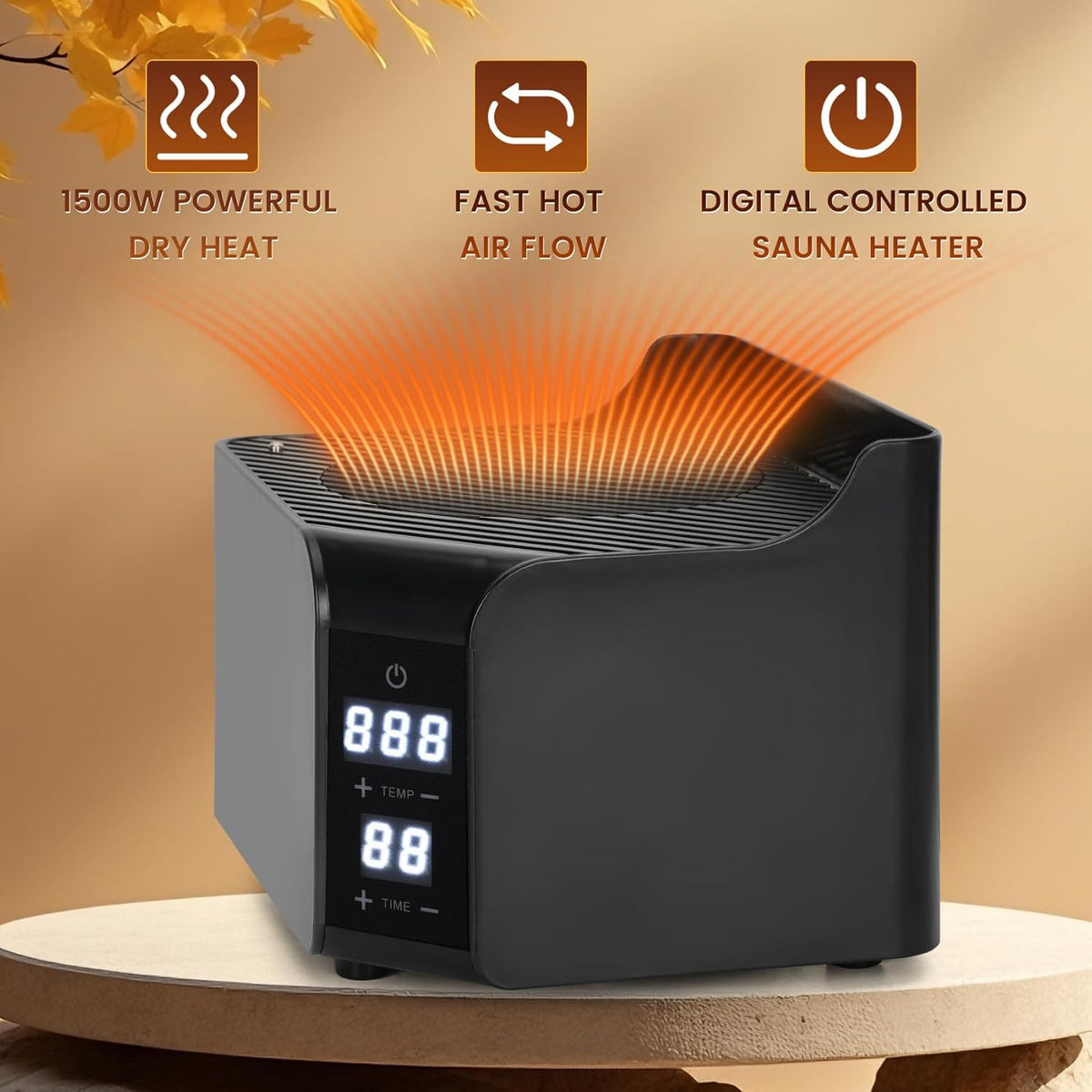 1500W Portable Dry Hot Air Heater for Sauna — product photo 3 of 12