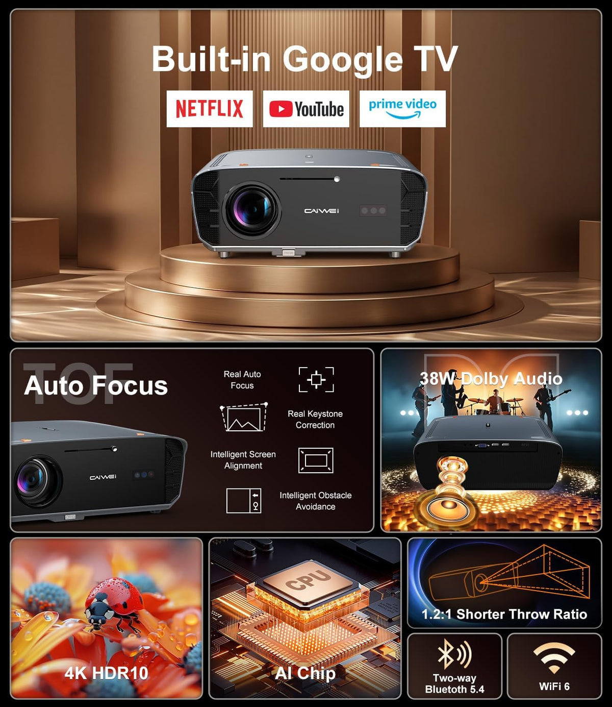 4K Google TV Projector