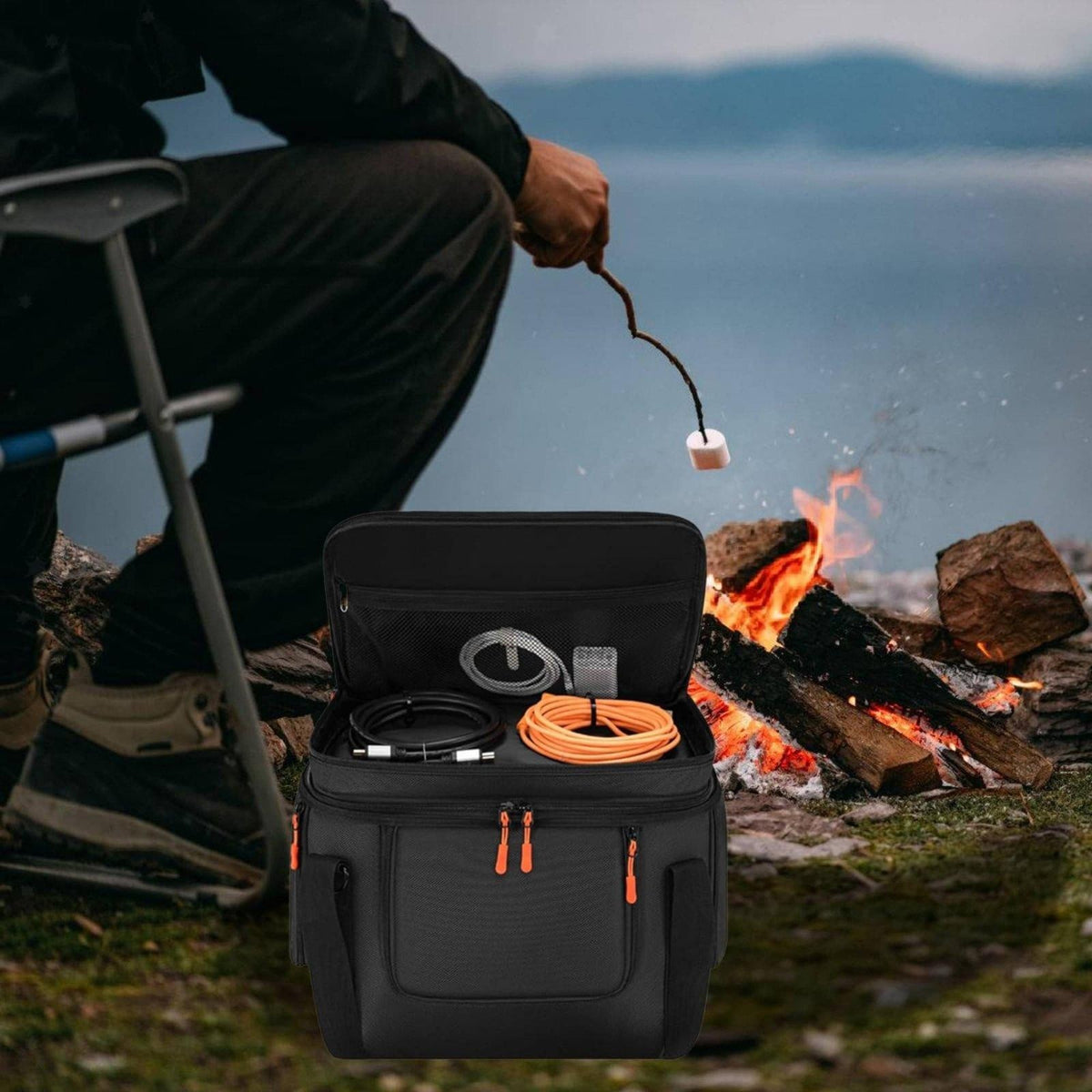 Portable Power Station Bag Double Layer Pockets Power — product photo 2 of 5