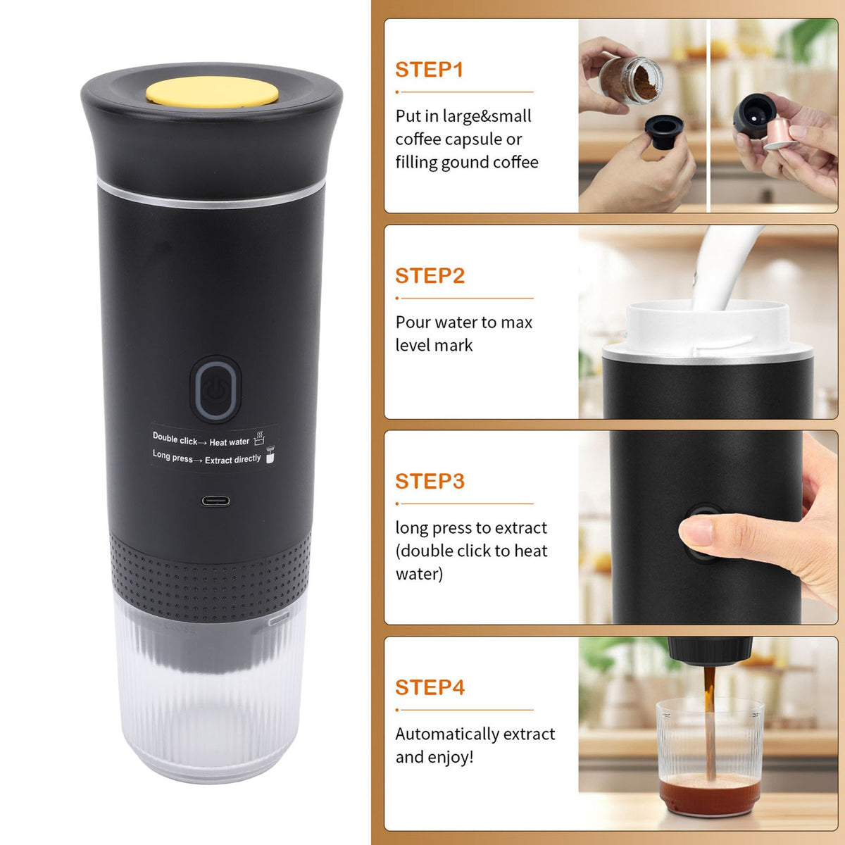 ** Portable Capsules Coffee Maker High Pressure Pump — main product photo