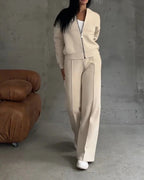 2PCs Set Women's Casual Joggers Tracksuit Hoodies Zips