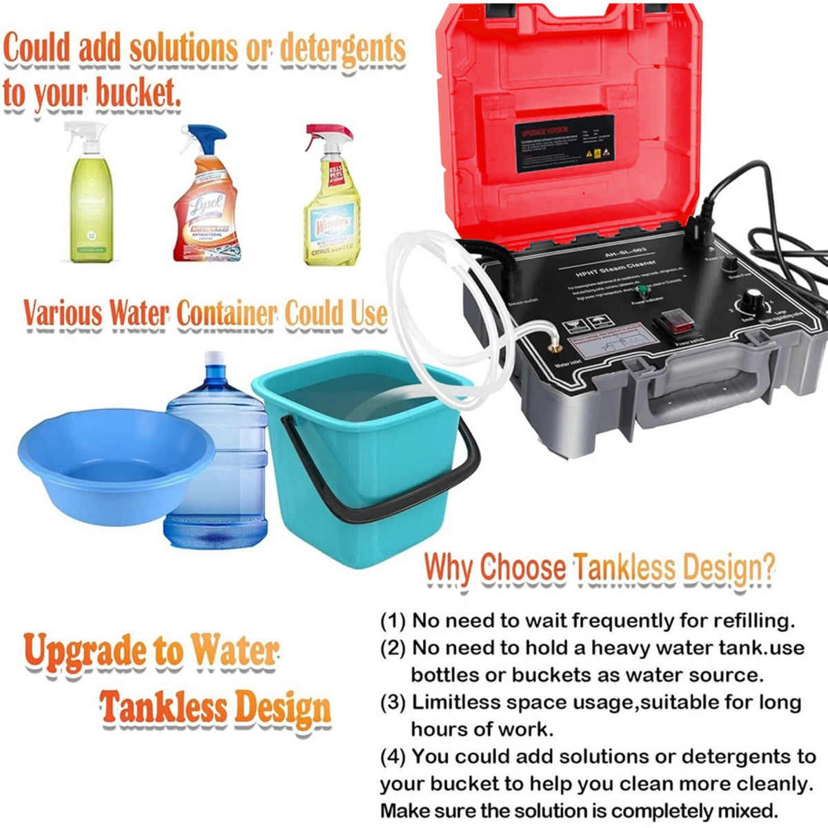 High Temp Pressurized Steam Cleaner Machine Kit Household — product photo 8 of 8