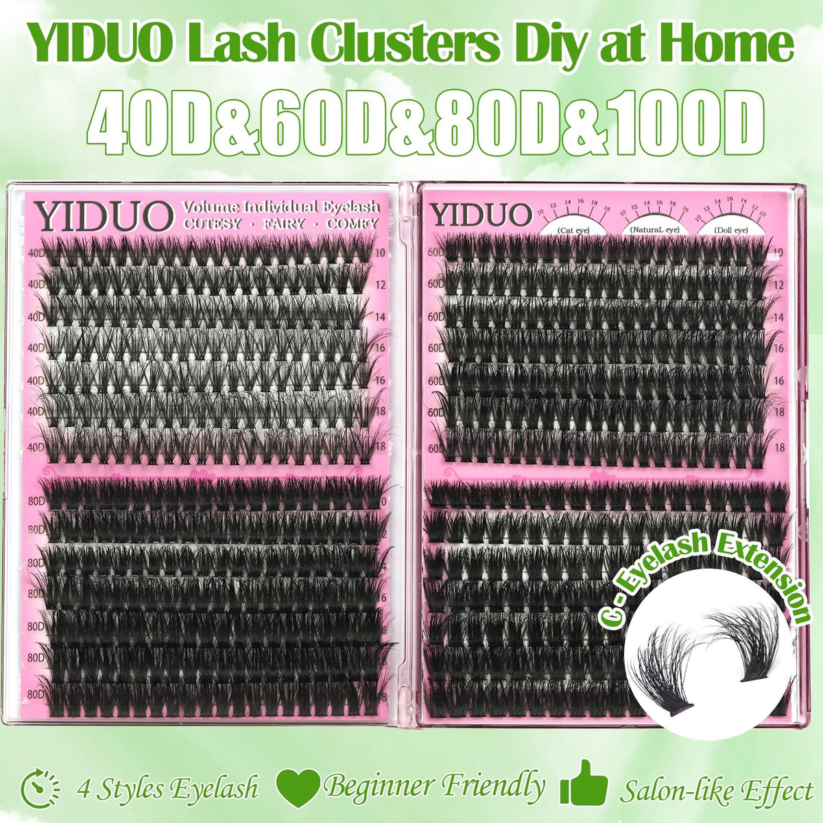 YIDUO 6 Box Mix Lashes Clusters Kit Gift — product photo 5 of 9