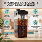 Cold Brew Coffee Maker 1100ml Large Portable Pitcher — product photo 5 of 12
