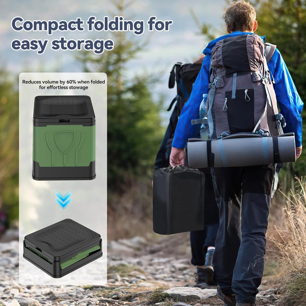 Portable Foldable Camping Toilet for Adult Large Travel — product photo 6 of 8