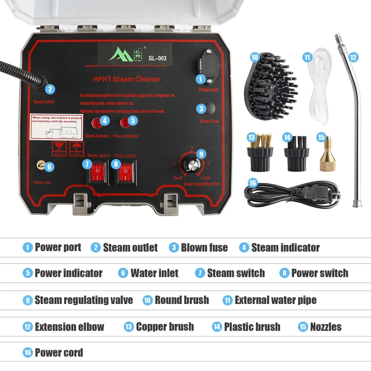 High Temp Pressurized Steam Cleaner Machine Kit Household — product photo 3 of 8