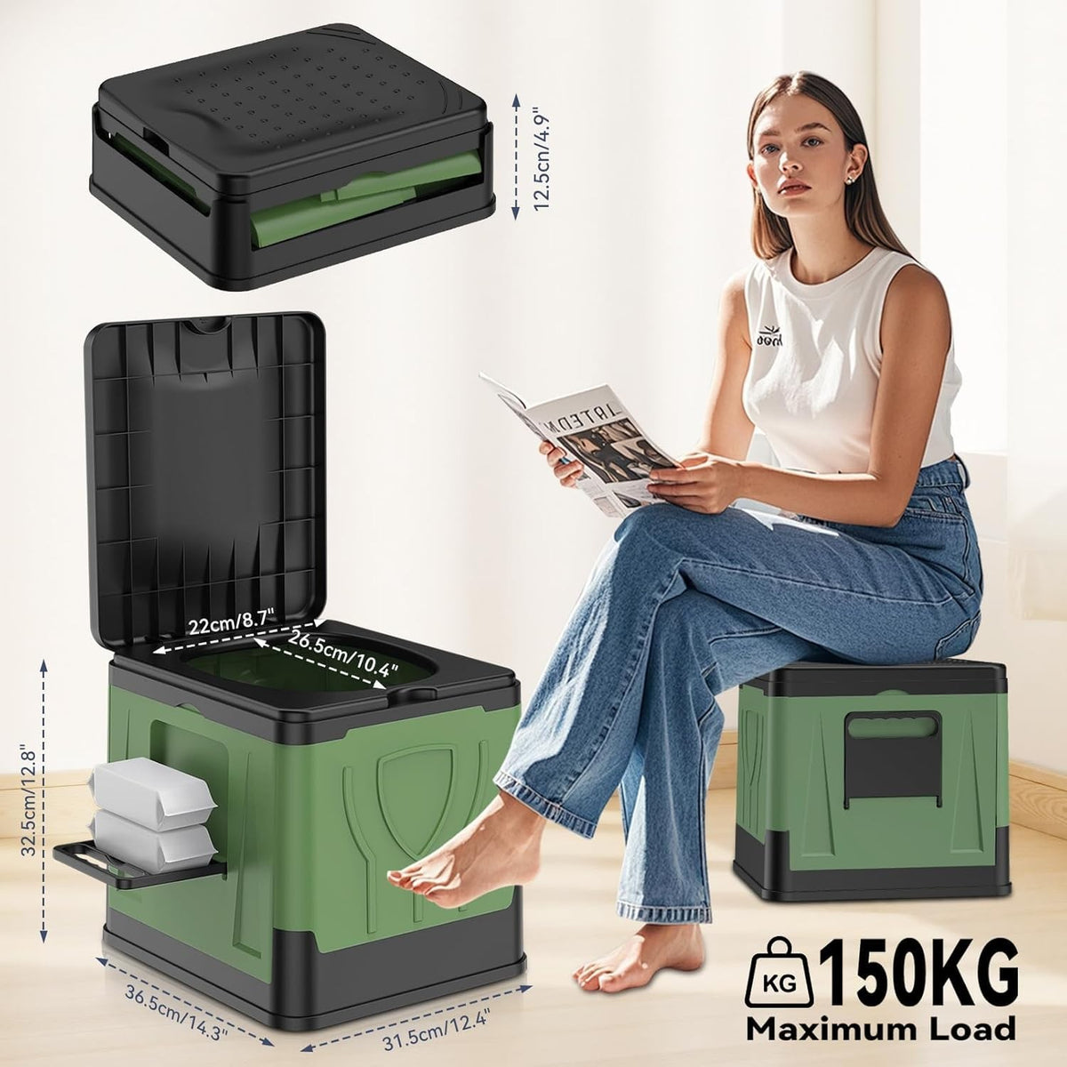 Portable Foldable Camping Toilet for Adult Large Travel — product photo 8 of 8