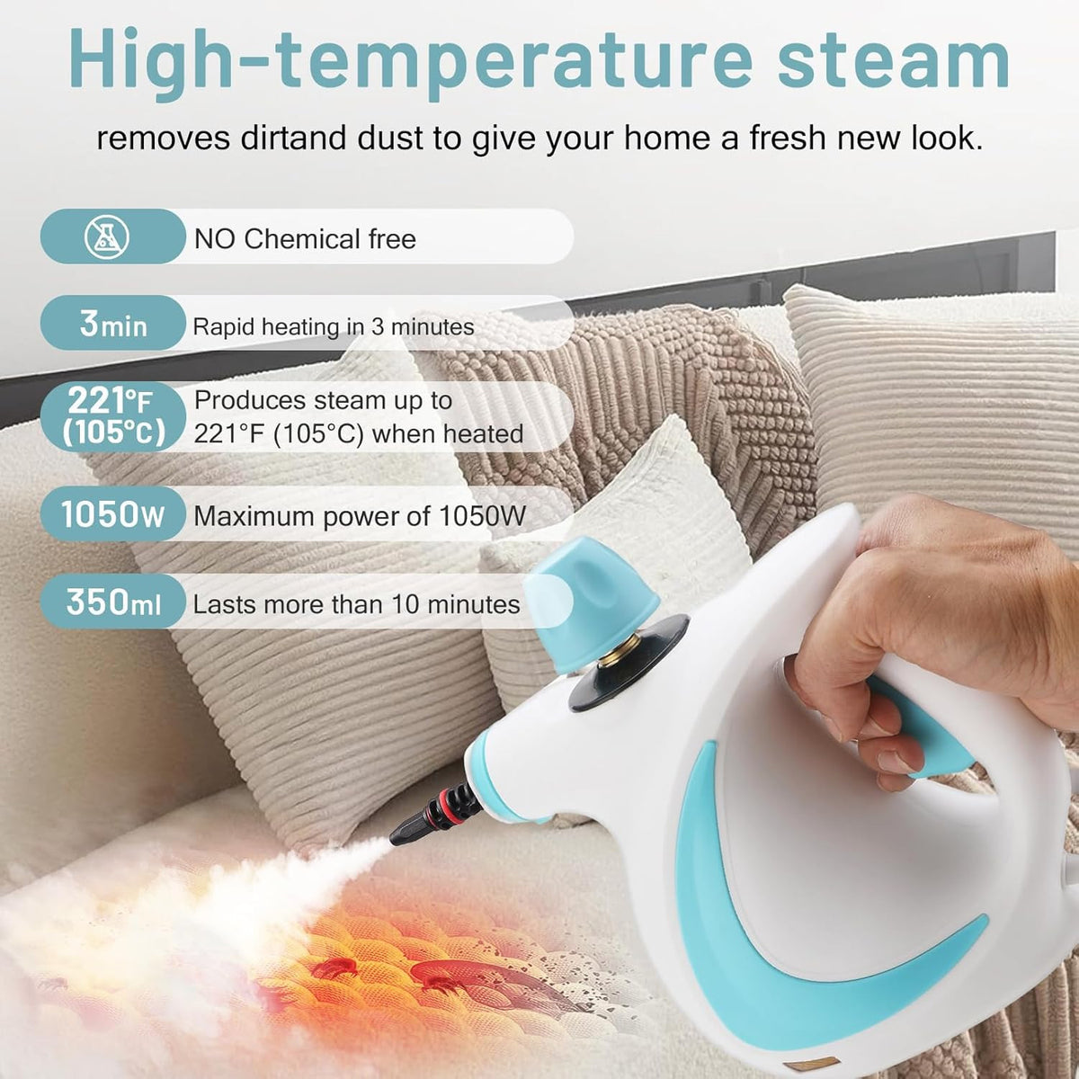 Handheld Steam Cleaner Portable — product photo 2 of 12