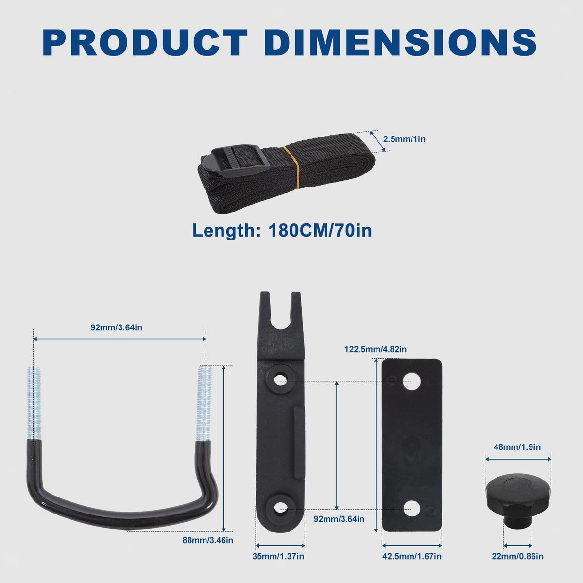 Roof Box U Bolt Clamp Easy Installation Black — product photo 6 of 6