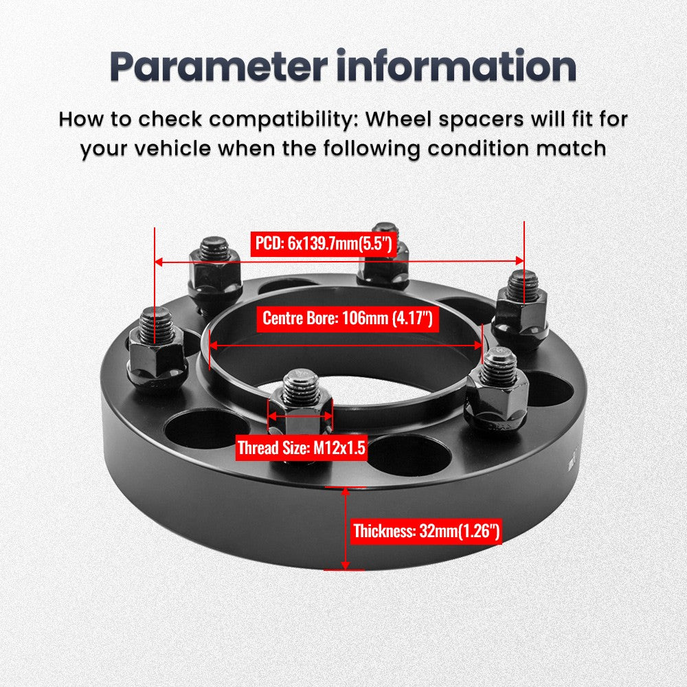 4x 32mm Wheel Spacers 6x139.7 For Toyota 4Runner — product photo 4 of 11