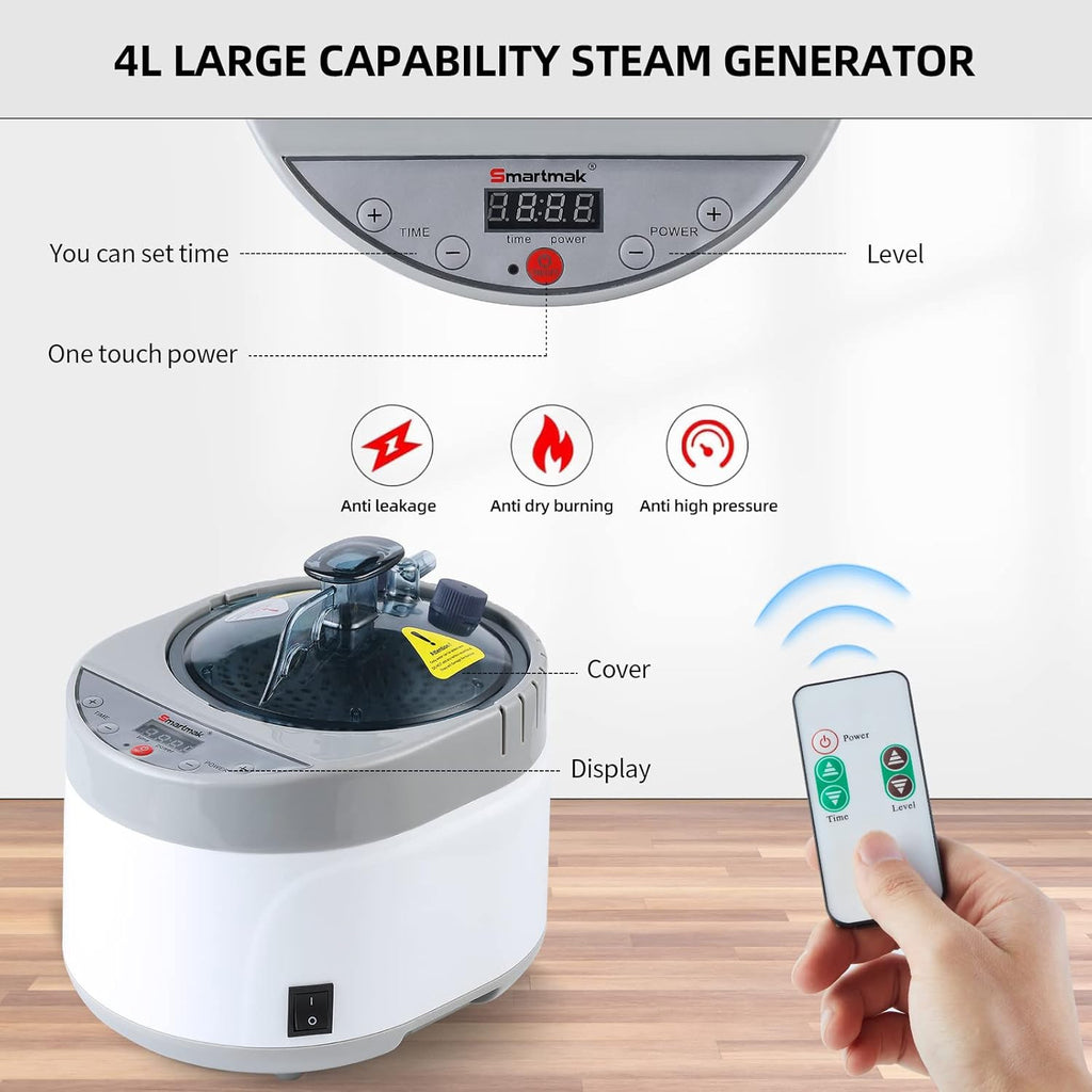 Portable 4L Sauna Steamer with Remote Control & — product photo 3 of 7
